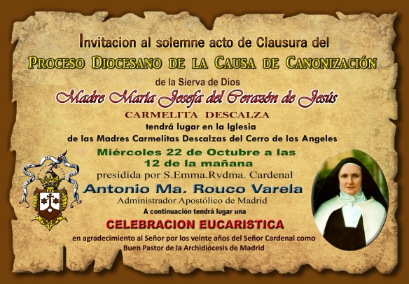 Invitación clausura Proceso M. Ma. Josefa